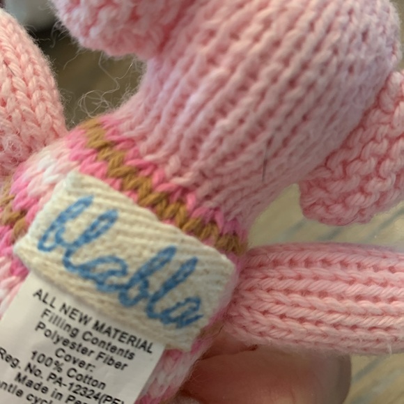 Blabla pig  Plush Doll Rattle Baby Lovey Toy Bla Bla Stripes Pink Cr… - Picture 5 of 5